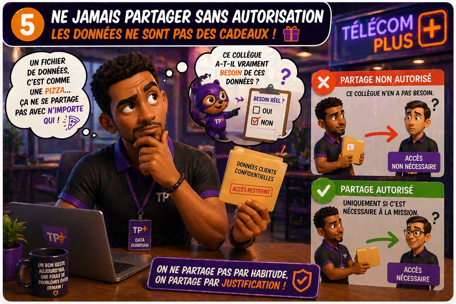 Planche de bande dessinée pédagogique sur le RGPD - Case 6